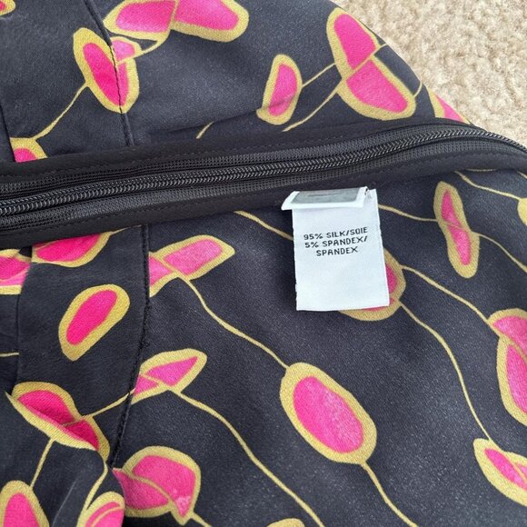 Diane von Furstenberg Chrissie Silk Dress Size 0 Black and Red Dark Romantic - Picture 8 of 8